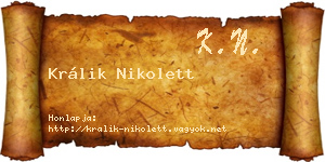 Králik Nikolett névjegykártya